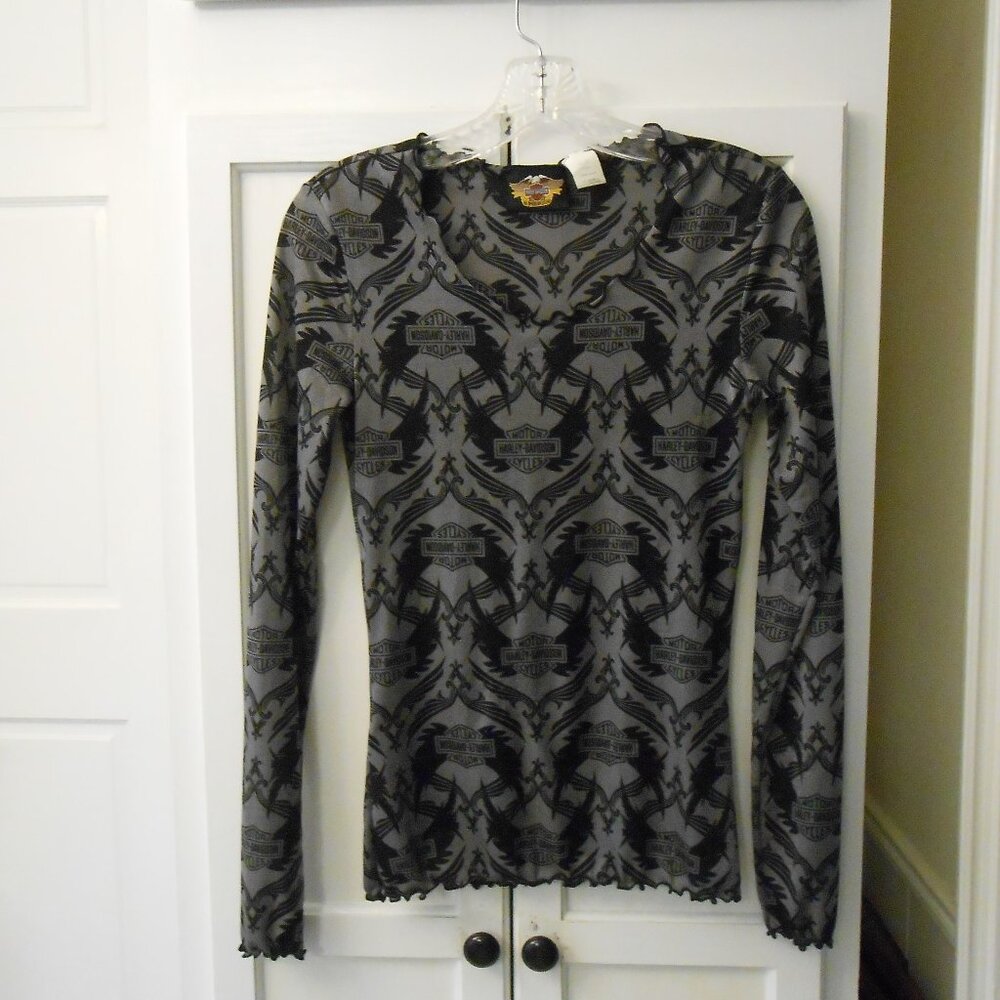 Harley-Davidson Semi-Sheer Long Sleeve Top
